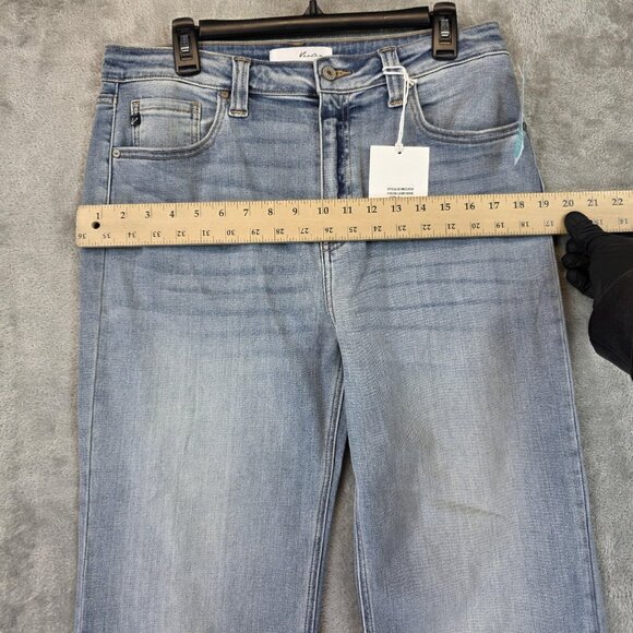 KanCan Holly High Rise Flare Jeans Womens 12 Light Stone Blue Stretch Denim New - Picture 7 of 13